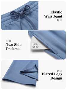 Pantalon de survêtement évasé pour homme, qualité supérieure, logo personnalisé, streetwear, tissu en coton respirant, poids lourd 2026 - Product Image 5