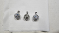Pendentif Ballon de Football en Or Blanc avec Diamant de Laboratoire, Sertissage Invisible, Breloque Géométrique pour Cadeau de Mariage, Bijou