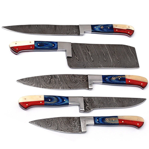 Handmade Damascus Steel Chef <b>Knife</b> <b>Set</b> 5 Pcs High Quality Professional <b>Set</b> for Dining Usage with Leather Bag - Product Image 4