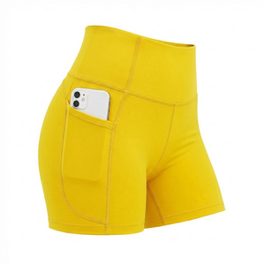 Shorts de compression pour femmes avec logo personnalisé, taille haute, effet push-up, pour la gym, le yoga et le cyclisme - Product Image 1
