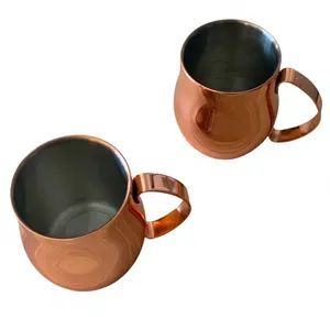 Copper <b>Mug</b> With Handle <b>Double</b> <b>Wall</b> Classic Design Solid Metal Drinking Cup Home Use Handmade Pure Copper Moscow Mule <b>Mug</b> Hammere - Product Image 1