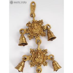 Colgante de pared de latón hecho a mano de 26 pulgadas con diseño de Lakshmi Devi, campanas de latón Devi para decoración del hogar - Product Image 4