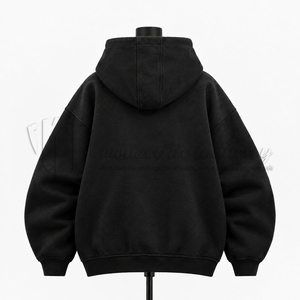 Sudadera con Capucha Negra Extra Grande para Mujer, Sudadera de Forro Polar con Estampado Gráfico Personalizado, Sudadera Informal de Estilo Urbano, Venta al por Mayor - Product Image 2