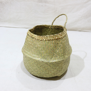Trending Natural Palm Leaf Circle Durable <b>Storage</b> Basket Eco-friendly <b>Laundry</b> Hamper Hand-woven Multifunction Garden <b>Bag</b> - Product Image 2