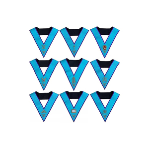 Ensemble de colliers d'officier maçonniques Memphis Misraim, brodés à la main, avec étui pour tablier, pour collier complet Royal Arch et broderie. - Product Image 1