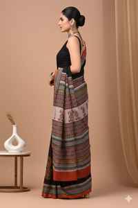 Sari de Seda Chanderi Tejido a Mano, Artesanía Premium - Product Image 3