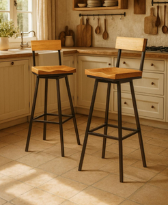 Silla de Bar de Madera de Teca Sólida, Artesanía de Calidad, Taburete de Cocina de Madera Natural, Sillón para el Hogar, Muebles para el Comedor - Product Image 4