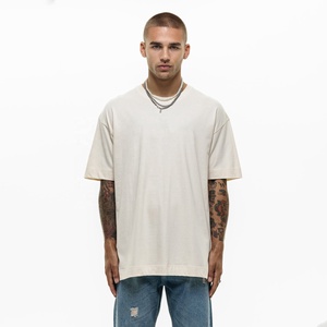 T-shirt Homme Vintage Essentiel Lavé Grande Taille Oversize 100% Coton Manches Courtes Respirant Effet Délavé Acide Qualité Supérieure Vente en Gros - Product Image 1