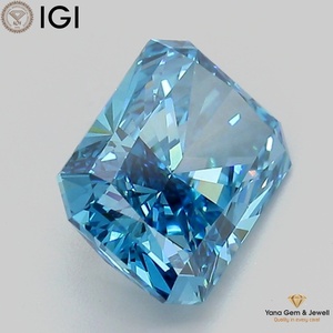 Diamant de laboratoire cultivé CVD de 3,00 carats, couleur bleu vif fantaisie, clarté VVS2, forme radiant, avec certificat IGI, idéal pour les bijoux sur mesure - Product Image 3