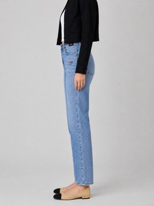 Women High Waist Straight Leg <b>Denim</b> Pants <b>Stretch</b> Casual Jeans with Classic 5 Pocket Design Comfortable Everyday Fashion - Product Image 4