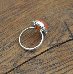 Carnelian Gemstone <b>Ring</b> 925 <b>Silver</b> Handmade <b>Statement</b> handmade <b>Ring</b> for Women Birthday Anniversary Gift <b>Ring</b> For Her - Product Image 3
