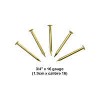 Clous de fixation professionnels en laiton massif de calibre 16, à tige lisse et pointe acérée, tête ronde/dôme, 3/4 pouce, pour la tapisserie et le travail du bois