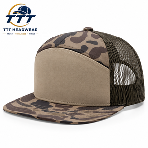 Casquette Trucker Camouflage 7 Panneaux Personnalisée en Gros, Casquette Snapback en Maille avec Logo Personnalisé, Fabricant Vietnamien OEM ODM, Usine de Chapeaux pour Chasse en Plein Air - Product Image 2