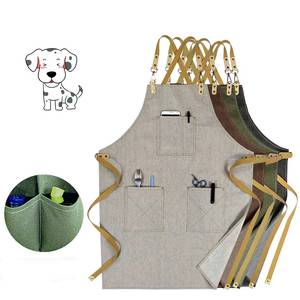Tablier de Chef Professionnel en Toile avec Sangle en Cuir Robuste – Uniforme de Serveur Bistro, Cuisine Commerciale, Boulangerie, Food Truck - Product Image 4
