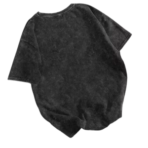 T-shirt Homme Oversize Noir DTG Personnalisé Effet Délavé Vintage Graphique – Vente en Gros OEM - Product Image 2