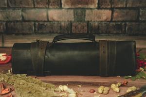 Sac à couteaux de chef portable classique en cuir véritable de haute qualité, pochette de rangement multi-outils professionnelle LKR-0211 - Product Image 3