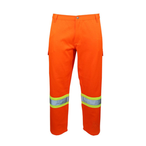 High Visibility Safety Workwear <b>Pants</b> Reflective Trousers <b>Cargo</b> Elastic Waist Drawstring Pockets Casual Hi Vis <b>Working</b> <b>Pant</b> - Product Image 2