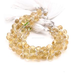 Perles de pierres précieuses en quartz citron naturel facettées en forme d'oignon et de goutte d'eau pour la fabrication de bijoux, 7-9 mm, 8 pouces, vente en gros, perles en vrac - Product Image 4