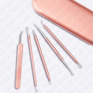 Kit de Herramientas para el Acné Facial de Acero Inoxidable Color Oro Rosa de Alta Calidad, 6 Piezas, Extractor de Puntos Negros, Limpiador de Poros, Diseño Personalizado - Product Image 2