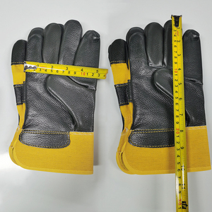 Cowhide Grain Leather Work <b>Gloves</b> Heavy Duty Construction Industries Leather Safety Rigger <b>Gloves</b> - Product Image 4
