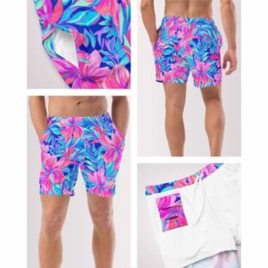 Dry Camo Print Beachwear Summer Mesh Swim Trunks for <b>Men</b> and Tie-Side <b>Bikini</b> for Women - Product Image 2