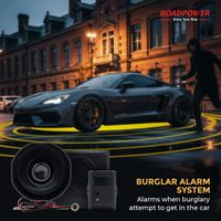 Sistema de Alarma para Auto ROADPOWER (RP-RE-BL100-630) Milano - Kit de Seguridad con Llave Remota Inteligente, Dos Controles Remotos, Alcance de 100m, Indicador LED, Universal