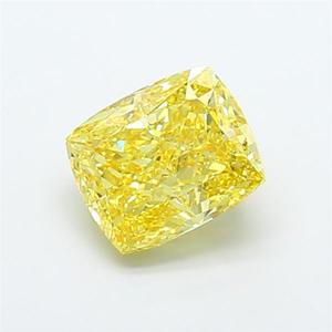 Diamante Amarillo Sintético Suelto Certificado por IGI, 3.51 Quilates, Corte Cojín, Amarillo Intenso, Diamante Cultivado en Laboratorio, VS1 Excelente - Product Image 1