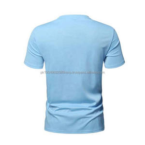 Camisetas de Cuello en V 100% Algodón Poliéster para Hombre, Camisetas de Manga Corta Personalizadas de Alta Calidad, Color Personalizado, Ropa Deportiva Informal para Gimnasio - Product Image 3