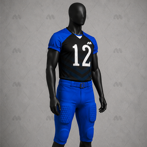 Vente en gros d'uniformes de football américain personnalisés par sublimation, 100% polyester, maillot d'entraînement pour jeunes et universitaires, fabricant OEM ODM - Product Image 5