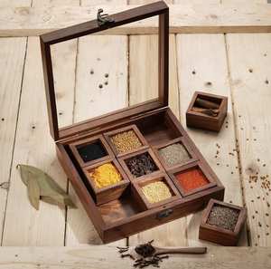 Boîte à épices artisanale en bois de Sheesham avec motif gravé – Organisateur d'épices en bois de qualité export - Product Image 4