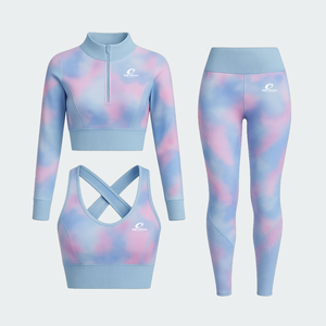 Conjuntos de ropa deportiva para mujer OEM ODM: Top de yoga de cintura alta, suave como la mantequilla, sostenible, con sujetador de soporte para Pilates y entrenamiento. - Product Image 5
