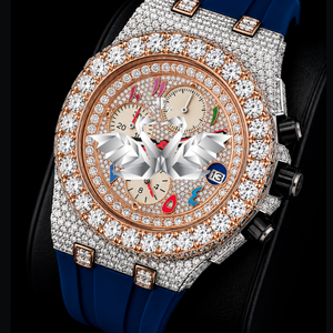 Premium Luxury Moissanite Diamond Bracelet Watch Men Full Stone Setting Watch - Product Image 1