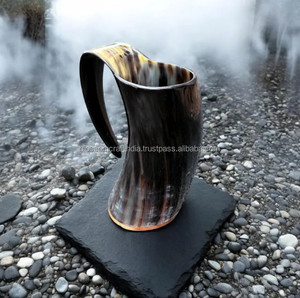 Taza de Cuerno Natural de Primera Calidad, Diseño Inspirado en Buey, Vaca o Búfalo, Hecha a Mano, Acabado Rústico Duradero, Artículo de Regalo - Product Image 1