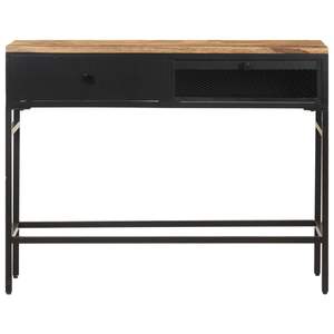 Buffet noir avec placage en bois de manguier naturel, meuble moderne pour la maison - Product Image 3