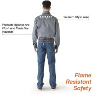Chemise en jean ignifuge pour homme OEM, chemise à manches longues résistante au feu en coton, chemise de soudage légère FR - Product Image 5