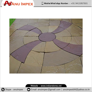 Premium Indian Sandstone Circle Patio <b>Paving</b> <b>Stones</b> for Villas Hotels Resorts and Commercial Landscaping Projects - Product Image 2