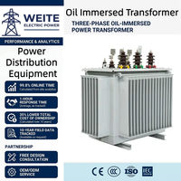 Transformateur de distribution d'énergie triphasé immergé dans l'huile Weite Power Engineering S11-S22, 30-3000 kVA, enroulement en cuivre, 11 kV/380 V 415 V