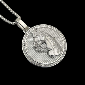 Pendentif JEWELUX en forme de croix avec anneau de basket glacé, en argent 925, perle d'eau douce, plaqué or 22 carats, breloque tendance Hip Hop unisexe - Product Image 1