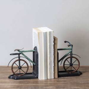 Wooden Book End with Bicycle Showpiece for Home Decor Office Table Bookshelf Decorative <b>Bookend</b> - Product Image 5
