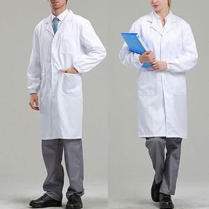 Blouse médicale en jean unisexe personnalisée, blanche, à manches longues, pour hôpital et clinique, détection d'aiguilles, fusion sans couture, OEM ODM - Product Image 5
