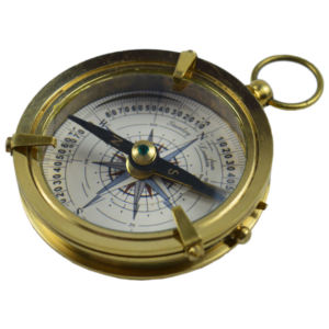 Boussole en laiton pur avec finition nickelée argentée, boussole de poche vintage lumineuse pour le camping, la randonnée, outil rétro à clapet pour l'extérieur - Product Image 5