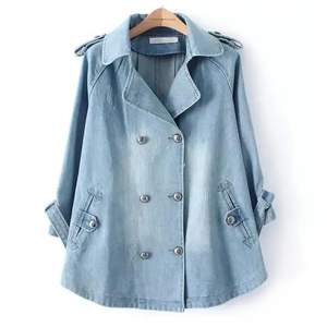 2026 New Arrival Women's Retro <b>Denim</b> Jacket Single Breasted Short <b>Coat</b> Round Neck Casual Versatile Spring Winter Autumn Washed - Product Image 1