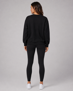 Sudadera de Mujer con Lentejuelas Negras, Cuello Redondo, Manga Larga, Tejida, Transpirable, para Otoño - Product Image 2