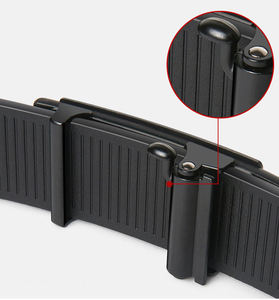 Ceinture en cuir PU noir pour hommes d'affaires avec logo personnalisé, nouvelle ceinture réglable à boucle automatique, cadeau - Product Image 6