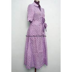 Vestido Mini Tipo Canguro 100% Algodón para Mujer, Estampado Floral Hecho a Mano, Estilo Dulce, Casual, para Uso Diario o Fiestas, Corte en A - Product Image 5