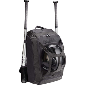 Sac à dos de baseball en nylon 50-70L grande capacité avec double porte-batte, sac de sport bleu noir avec poches en maille - Product Image 5