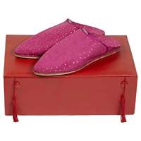 Babouches marocaines Biyadina pour femmes, dessus et doublure en cuir véritable, semelle en caoutchouc, chaussures confortables pour la maison, taille 5