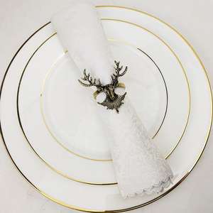 Anneaux de serviette en métal modernes pour la décoration de table, écologiques, durables, personnalisables, accessoires de table design pour - Product Image 6