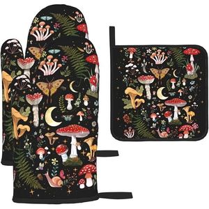 Set di Guanti da Forno a Forma di Fungo Neri, Resistenti al Calore, per Cucinare, Grigliare e Cuocere al Forno - Product Image 1