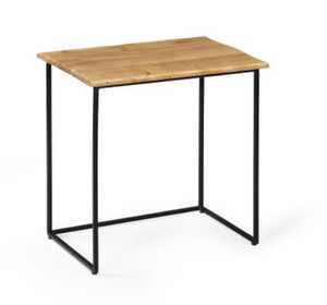Wood Nesting Coffee <b>Table</b> Set Metal Frame End <b>Tables</b> Natural Brown Living Room <b>Side</b> <b>Tables</b> - Product Image 2